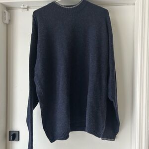 Navy Blue Columbia Pullover Crewneck Sweater Mens Large